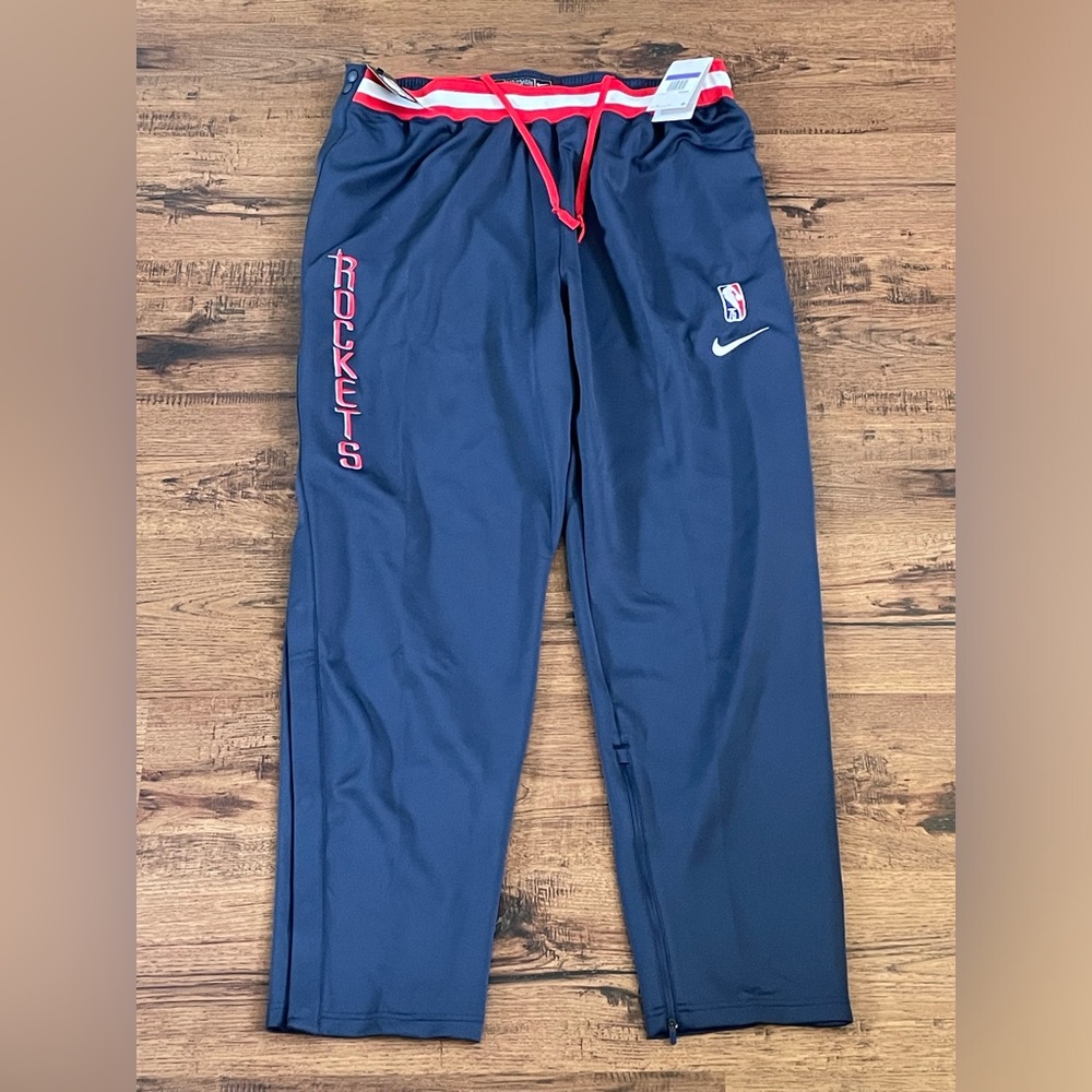 Nike NBA Team Issued Houston Rockets Tear Away Pants Blue Red mens XL & 3XL-Tall - Picture 9 of 16